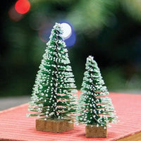 12 Set Mini Frosty Bottle Brush Trees - The Fox Decor