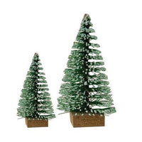 12 Set Mini Frosty Bottle Brush Trees - The Fox Decor