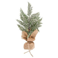 Snowy Mini Cedar Tree w Burlap Base 115 - The Fox Decor