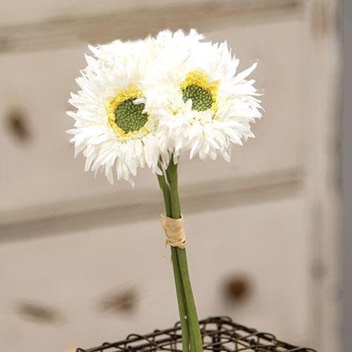Triple Gerbera Daisy Bouquet White - The Fox Decor