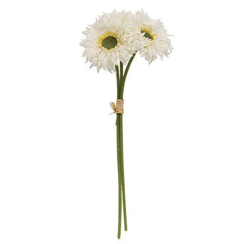Triple Gerbera Daisy Bouquet White - The Fox Decor