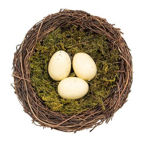 Vine & Moss Bird Nest w Cream Eggs 55 - The Fox Decor