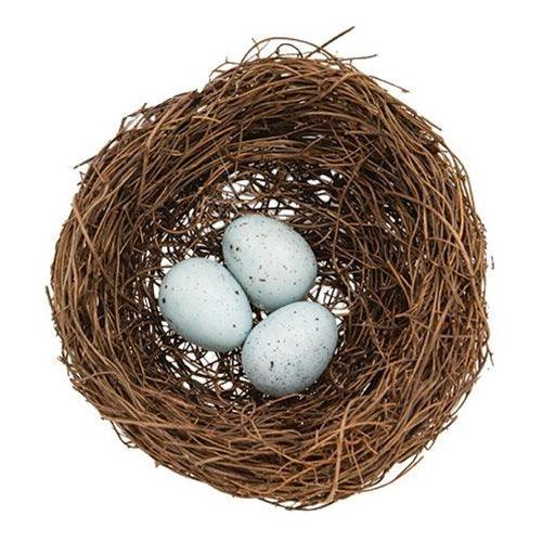 Vine Robin's Nest w Blue Eggs - The Fox Decor