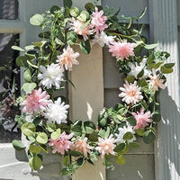 Pink Blush & White Spring Flower & Eucalyptus Wreath - The Fox Decor