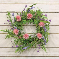 Pink Chrysanthemum & Iris Twig Wreath - The Fox Decor