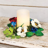 Americana Rose & Poppy Candle Ring - The Fox Decor