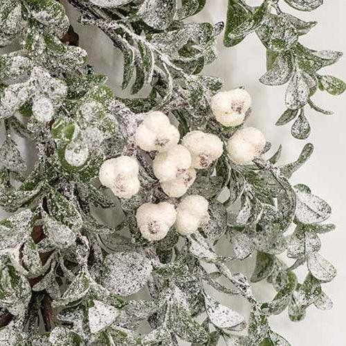 Snow Berries & Icy Boxwood Wreath 22 - The Fox Decor