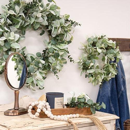 Velvet Lamb's Ear & Eucalyptus Candle Ring 65 - The Fox Decor