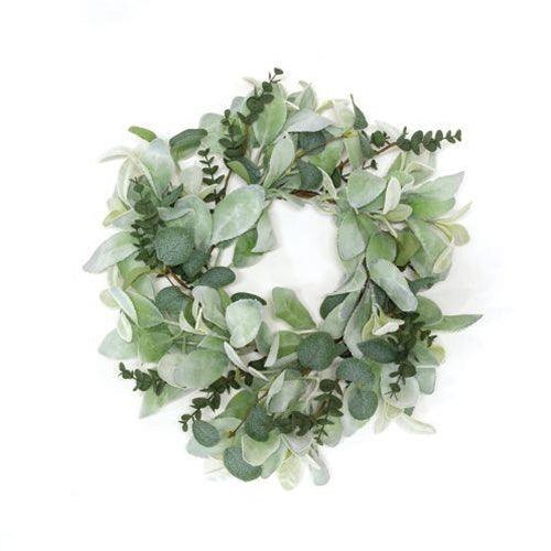 Velvet Lamb's Ear & Eucalyptus Candle Ring 65 - The Fox Decor