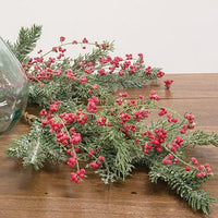 Sparkling Red Berries & Mixed Greens Garland 5ft - The Fox Decor