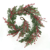Sparkling Red Berries & Mixed Greens Garland 5ft - The Fox Decor
