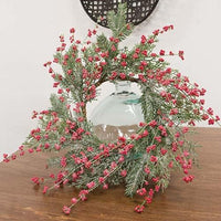 Sparkling Red Berries & Mixed Greens Candle Ring 65 - The Fox Decor