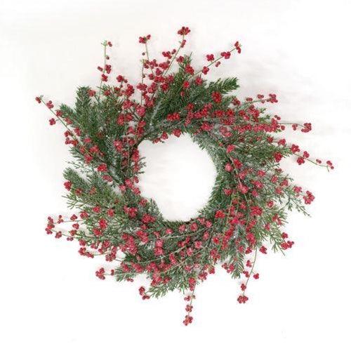 Sparkling Red Berries & Mixed Greens Candle Ring 65 - The Fox Decor