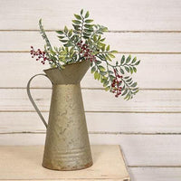 Frosted Laurel Leaf & Red Berry Spray - The Fox Decor