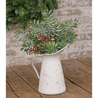 Frosted Laurel Leaf & Red Berry Spray - The Fox Decor