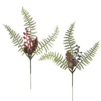 Winter Berry Pinecone & Fern Pick 2 Asstd - The Fox Decor