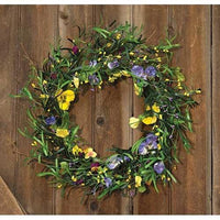 Mixed Pansy Wreath - 20 - The Fox Decor