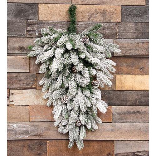 Flocked Vermont Spruce Teardrop - The Fox Decor