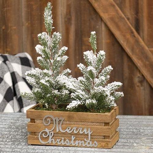 Christmas Tree in Wooden Pot - The Fox Decor