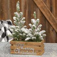 Christmas Tree in Wooden Pot - The Fox Decor
