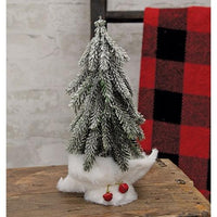 Snow Covered Pine Tree with Fuzzy White Base - The Fox Decor