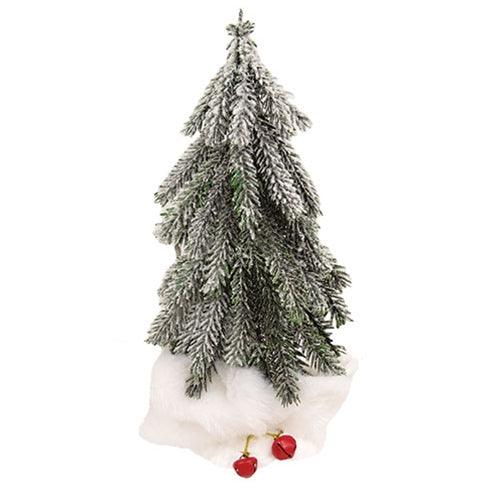 Snow Covered Pine Tree with Fuzzy White Base - The Fox Decor