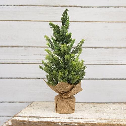 Glittered Pine Tree with Burlap Base 15 - The Fox Decor