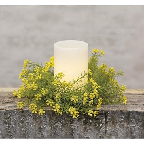 Astilbe Candle Ring 3 Yellow - The Fox Decor