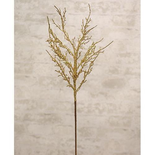 Glitter Twig Spray Gold - The Fox Decor