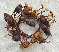 Dried Rose Hip Ring - 2 Inside 6 Outside - The Fox Decor