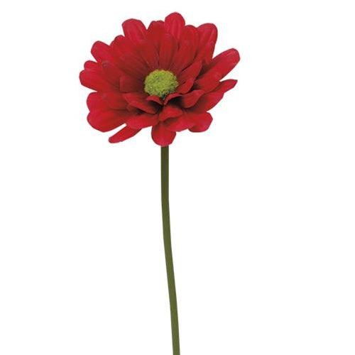Foamy Zinnia Stem 10 Red - The Fox Decor