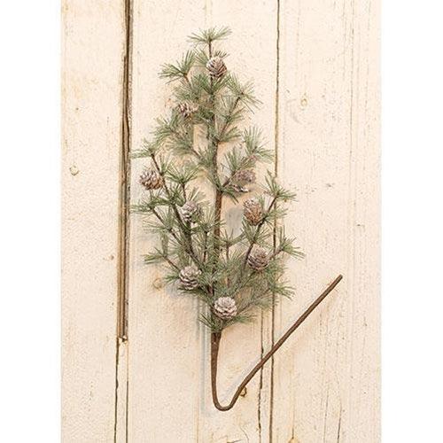 Vintage Glitter Birchcone Pine Spray 28 - The Fox Decor