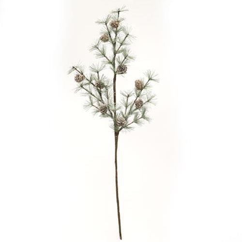 Vintage Glitter Birchcone Pine Spray 28 - The Fox Decor