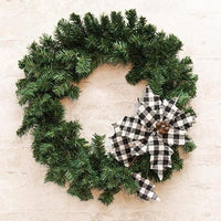 Black & White Plaid Country Poinsettia Spray 20 - The Fox Decor