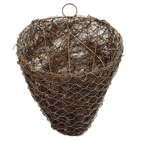 Angelvine & Chicken Wire Wall Cone Basket - The Fox Decor