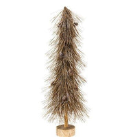 Sparkle Bottle Brush Tree With Pine Cones on Base 21 - The Fox Decor