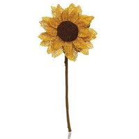 Stiffened Burlap Sunflower Pick - The Fox Decor