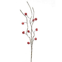 Snowy Red Jingle Bell Spray 17 - The Fox Decor