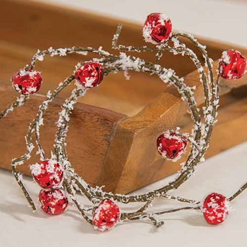 Snowy Red Jingle Bell Candle Ring 25 - The Fox Decor