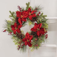 Winter Party Poinsettia & Pine Wreath 24 - The Fox Decor