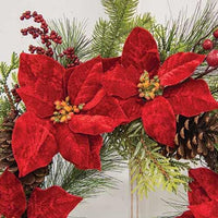 Winter Party Poinsettia & Pine Wreath 24 - The Fox Decor