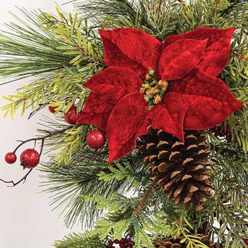 Winter Party Poinsettia & Pine Teardrop 29 - The Fox Decor