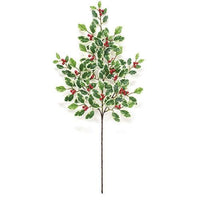 Mini Holly Leaves & Berries Spray 28 - The Fox Decor
