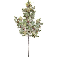 Snowy Fittonia Pine & Berries Spray 28 - The Fox Decor