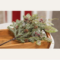 Snowy Fittonia Pine & Berries Pick 15 - The Fox Decor
