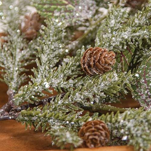 Snowy Fittonia Pine & Berries Pick 15 - The Fox Decor