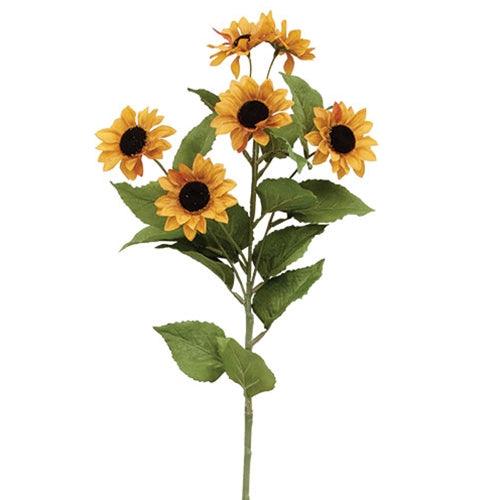 Golden Mini Sunflower Spray 30 - The Fox Decor