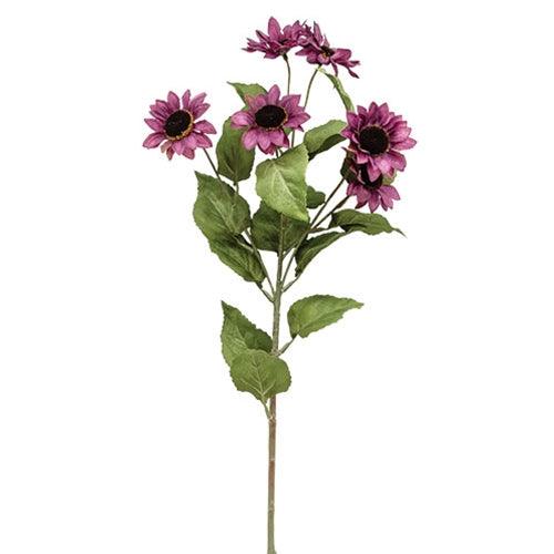 Plum Mini Sunflower Spray 30 - The Fox Decor