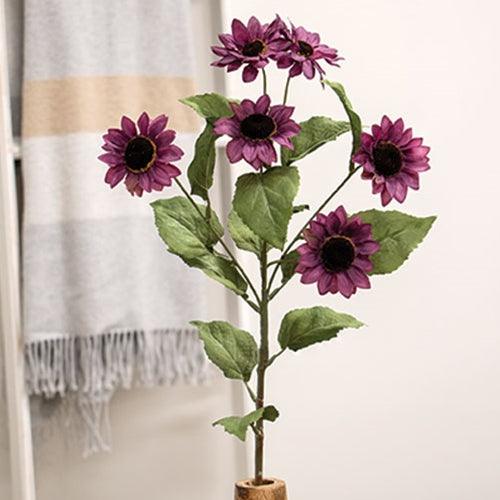 Plum Mini Sunflower Spray 30 - The Fox Decor