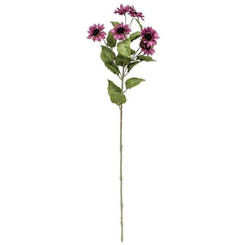 Plum Mini Sunflower Spray 30 - The Fox Decor